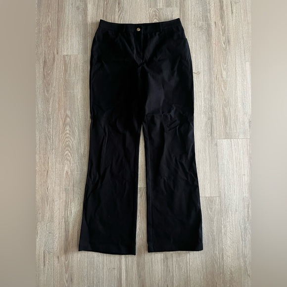 St. John Collection Women’s Woven High Rise Wide Leg Style Black Pants - Size 10 - Picture 1 of 7
